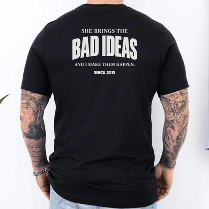 mamagibt Couple T-Shirt bad ideas | Him Couple T-Shirt bad ideas | Him Black personalisiert
