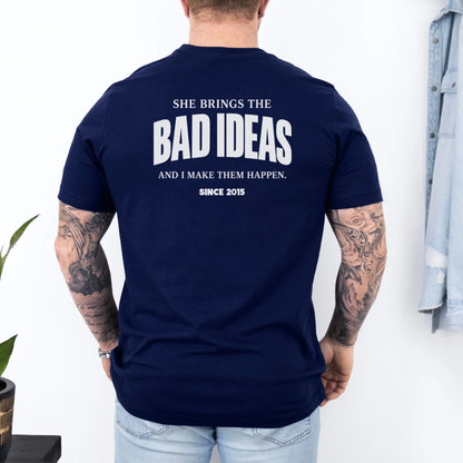 mamagibt Couple T-Shirt bad ideas | Him Couple T-Shirt bad ideas | Him Navy personalisiert