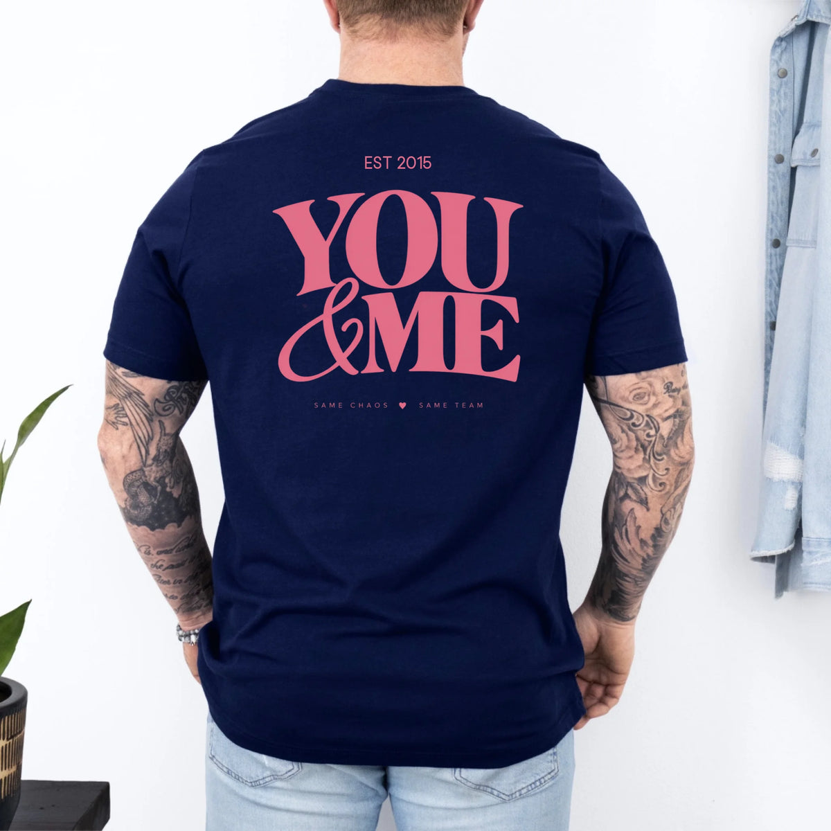 mamagibt Couple T-Shirt you and me | Him Couple T-Shirt you and me | Him Navy personalisiert