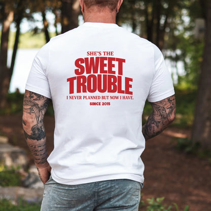 mamagibt Couple T-Shirt sweet trouble | Him Couple T-Shirt sweet trouble | Him White personalisiert