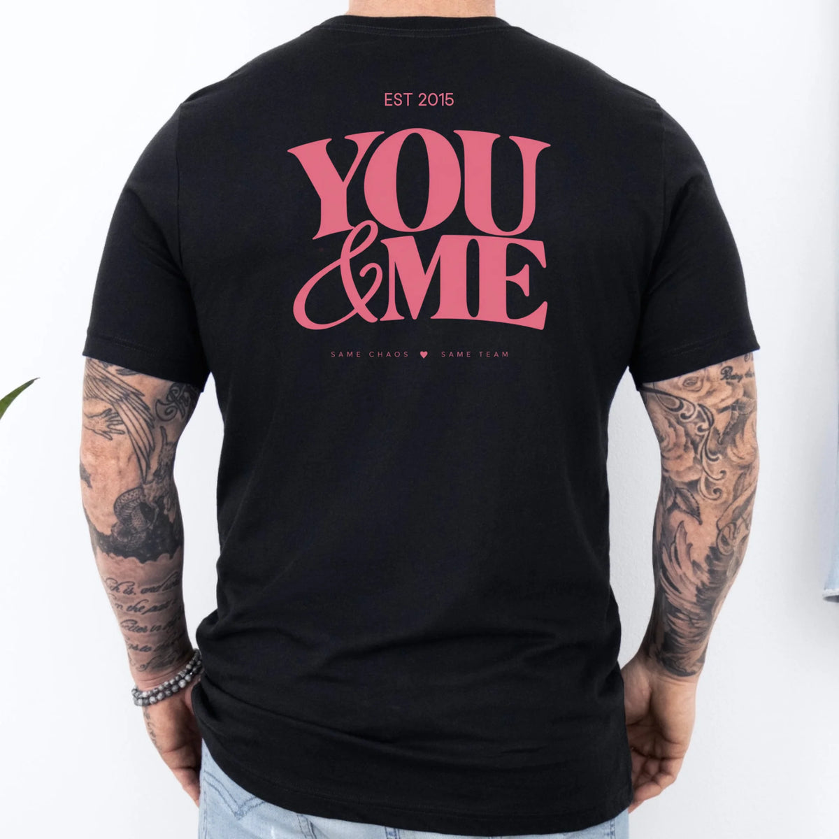 mamagibt Couple T-Shirt you and me | Him Couple T-Shirt you and me | Him Black personalisiert