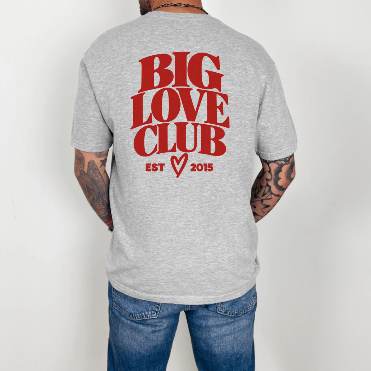 mamagibt Couple T-Shirt Love Club | Him Couple T-Shirt Love Club | Him Athletic Heather personalisiert