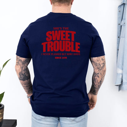 mamagibt Couple T-Shirt sweet trouble | Him Couple T-Shirt sweet trouble | Him Navy personalisiert