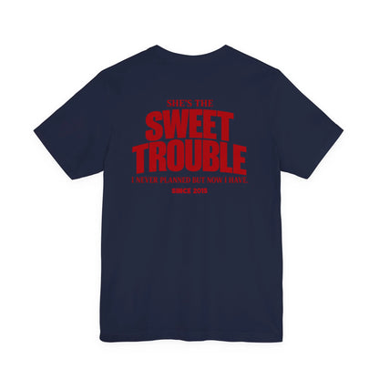 mamagibt Couple T-Shirt sweet trouble | Him personalisiert