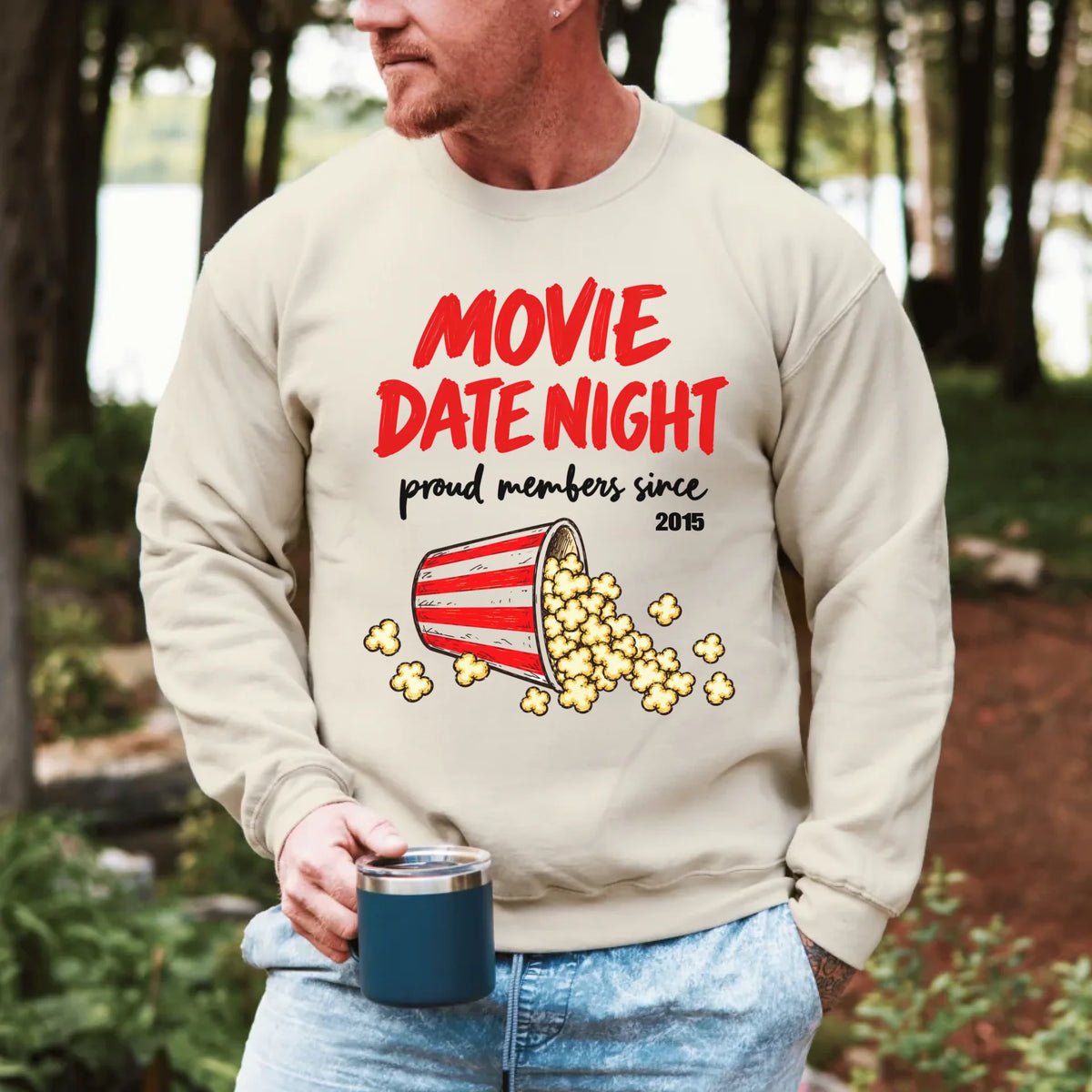 mamagibt Couple Sweatshirt Movie Date Club | Him Sweatshirt Couple Movie Nights Club | Him personalisiert