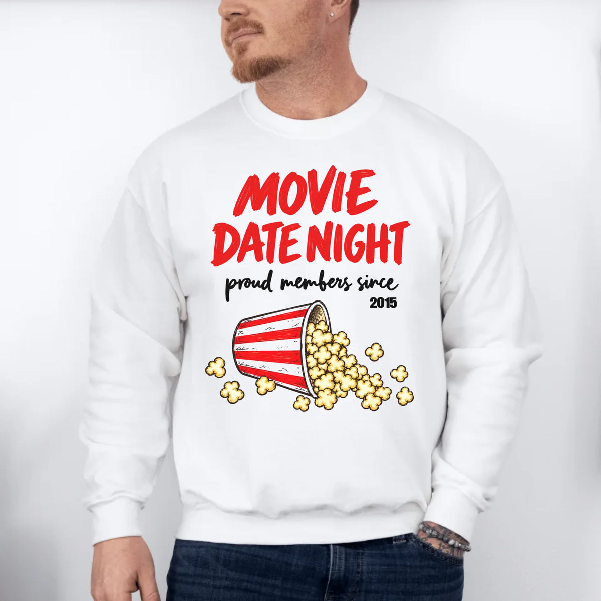mamagibt Couple Sweatshirt Movie Date Club | Him personalisiert