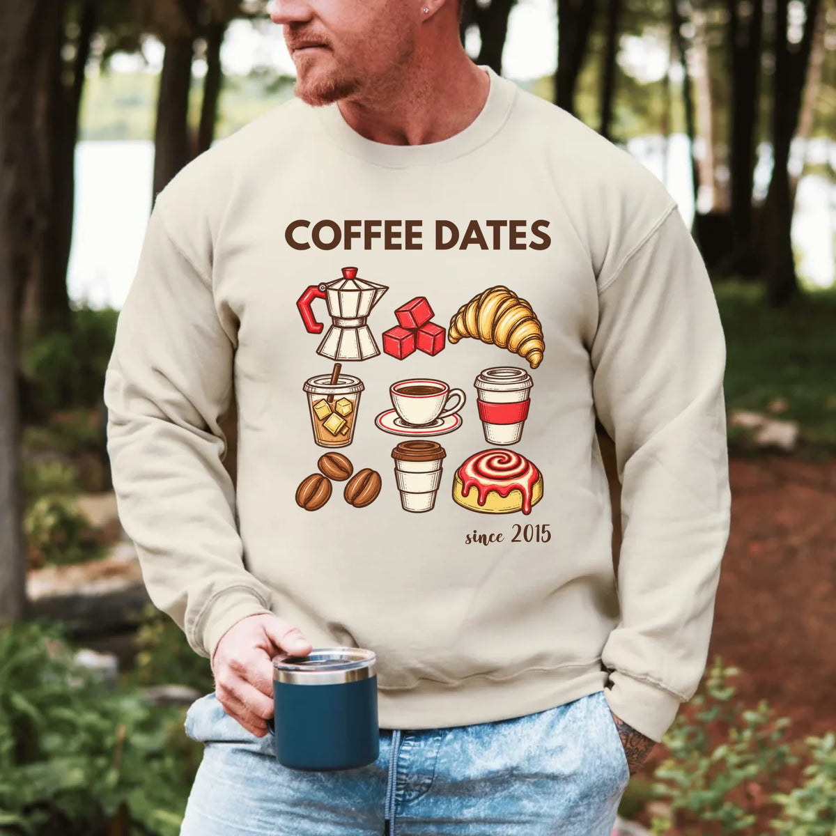 mamagibt Couple Sweatshirt Coffee Date Club | Him personalisiert