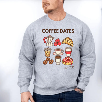 mamagibt Couple Sweatshirt Coffee Date Club | Him personalisiert