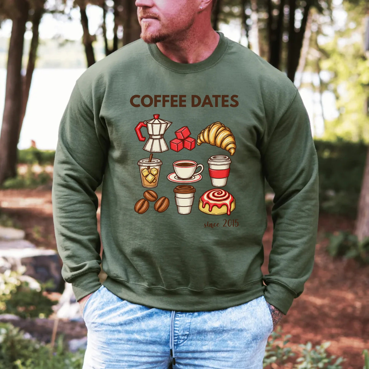 mamagibt Couple Sweatshirt Coffee Date Club | Him Sweatshirt Couple Coffee Date Club | Him personalisiert