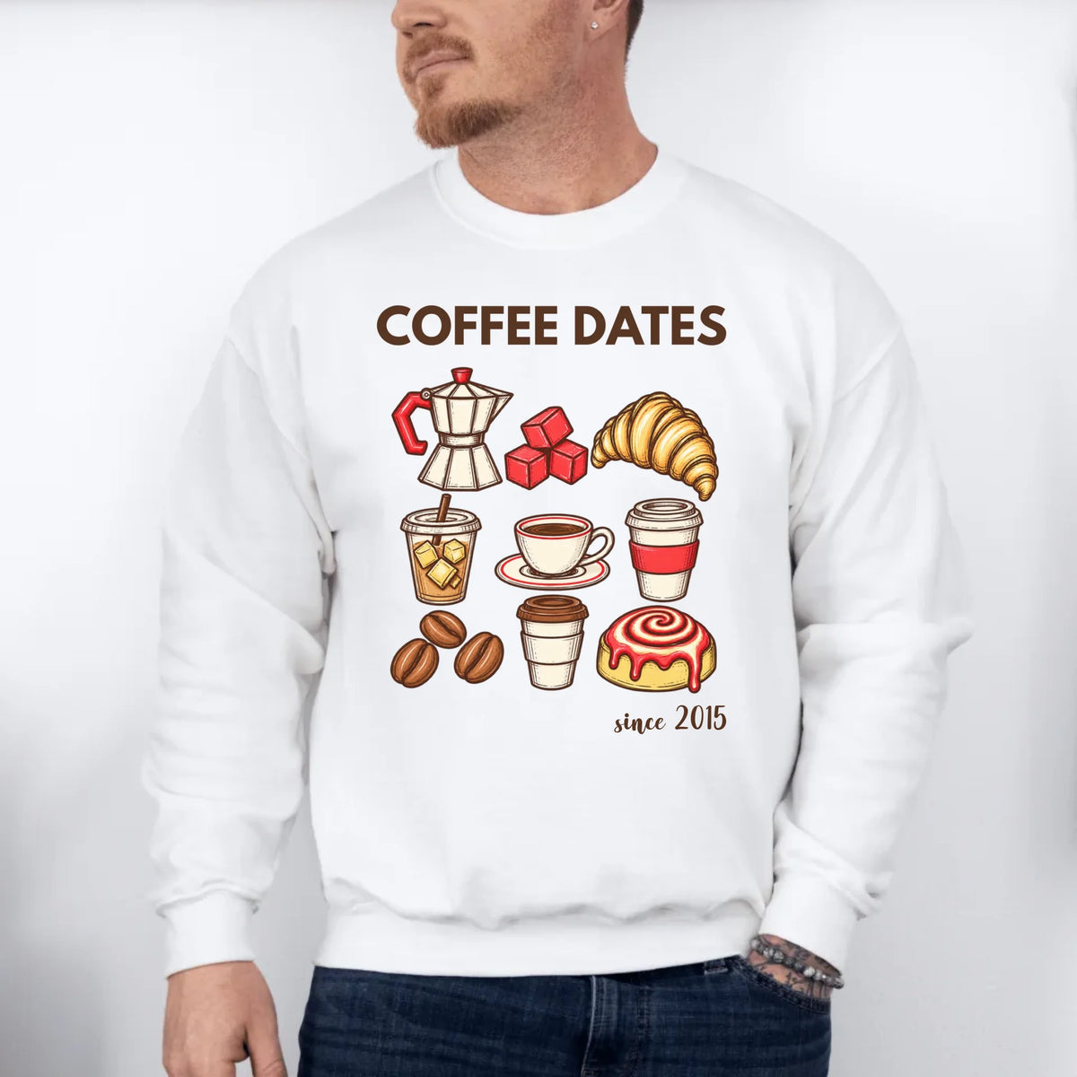 mamagibt Couple Sweatshirt Coffee Date Club | Him personalisiert