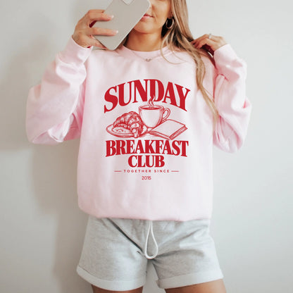 mamagibt Couple Sweatshirt Breakfast Club | Her Sweatshirt Couple Breakfast Club | Her Light Pink personalisiert