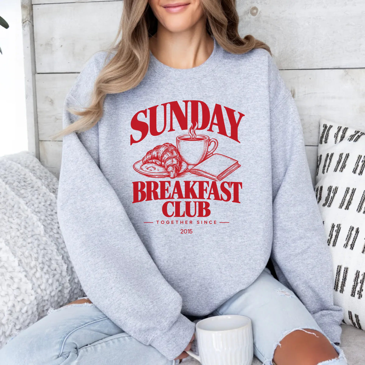 mamagibt Couple Sweatshirt Breakfast Club | Her Sweatshirt Couple Breakfast Club | Her Ash personalisiert