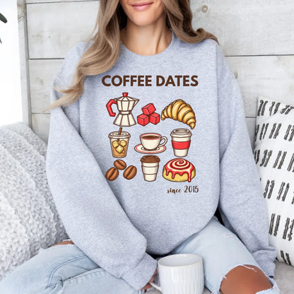 mamagibt Couple Sweatshirt Coffee Date Club | Her Sweatshirt Couple Coffee Date Club | Her Ash personalisiert