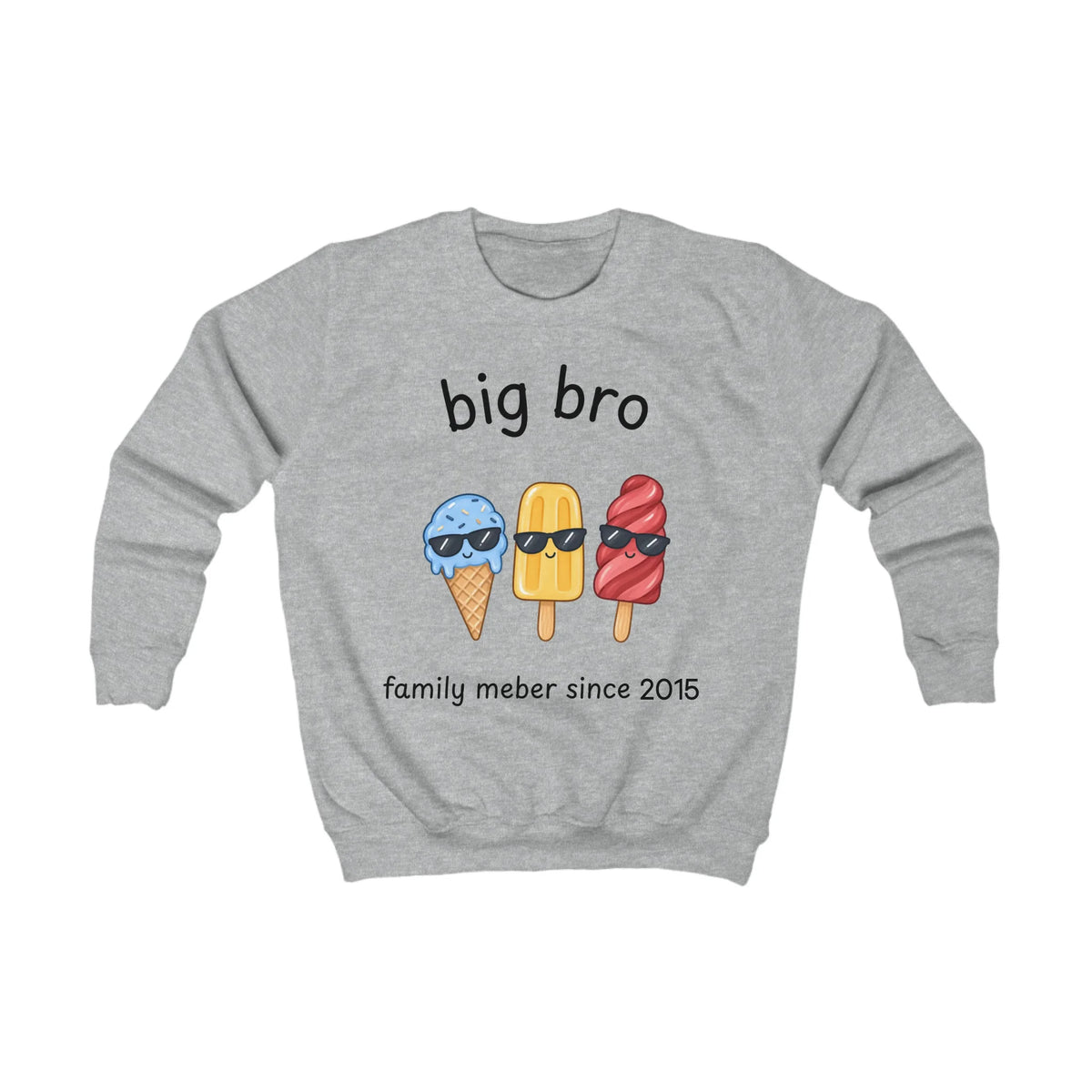 Kinder Sweatshirt big bro Kinder Sweatshirt big bro Heather Grey personalisiert