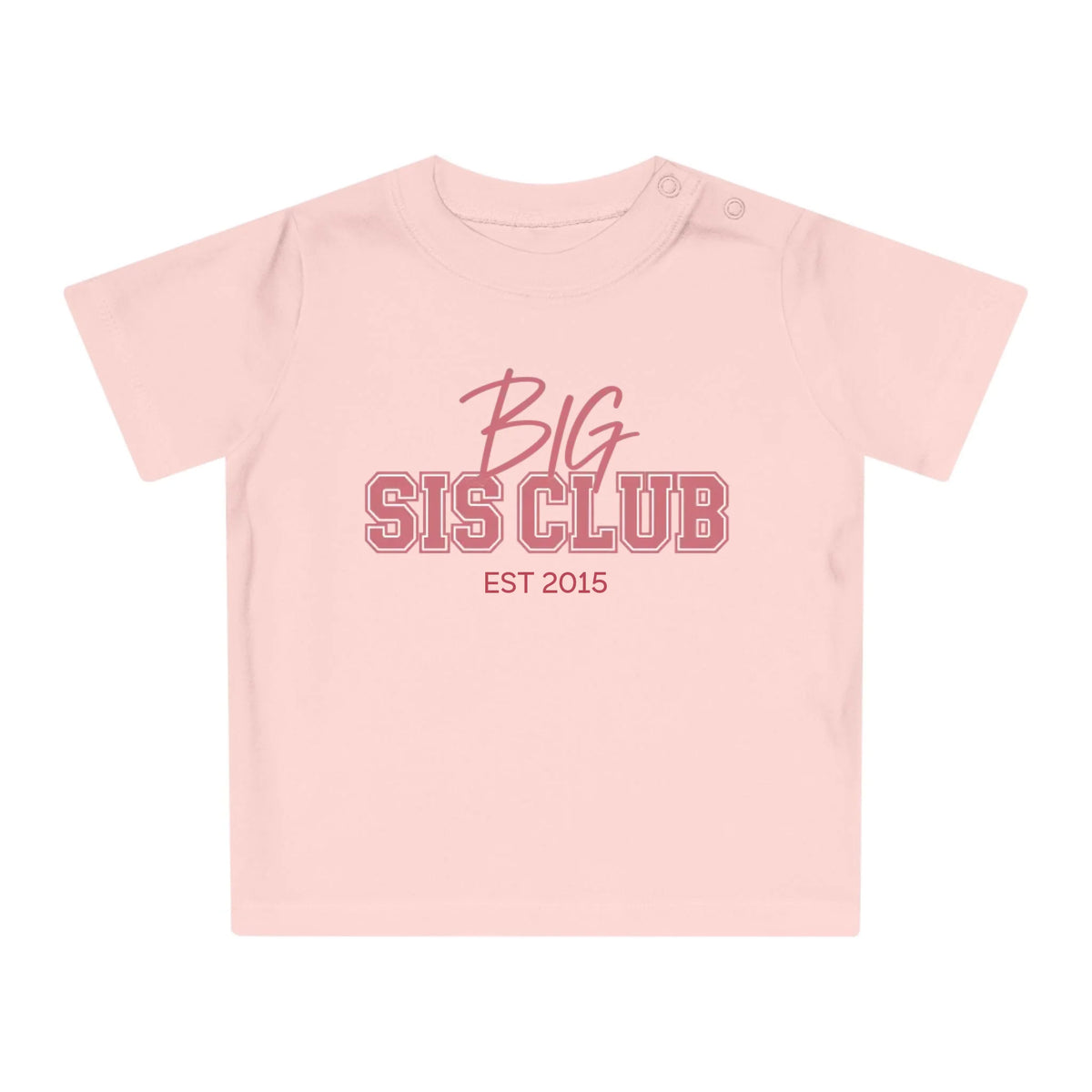 Printify T-Shirt Baby big sis Club T-Shirt Baby big sis Club Powder Pink personalisiert