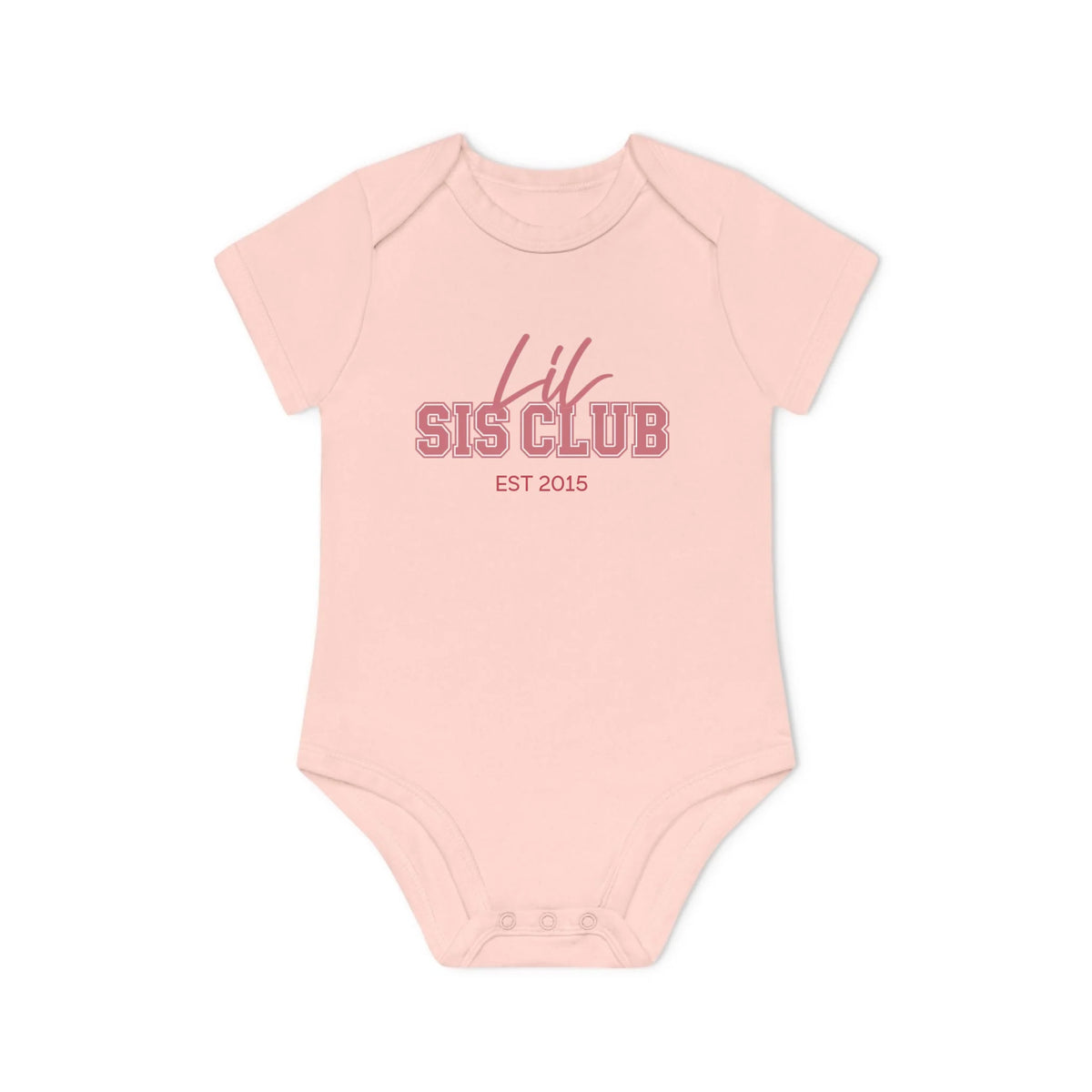 Printify Kurzarm Body lil sis club Kurzarm Body lil sis club Powder Pink personalisiert