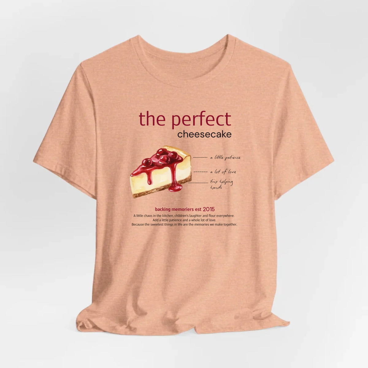 mamagibt T-Shirt Oma Cheescake T-Shirt Oma cheescake Heather Peach personalisiert
