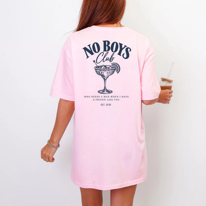 Printify T-Shirt Bestie no boys club T-Shirt Bestie no boys club Pink personalisiert