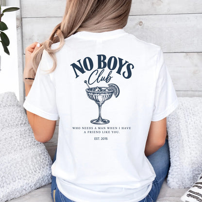 Printify T-Shirt Bestie no boys club T-Shirt Bestie no boys club White personalisiert