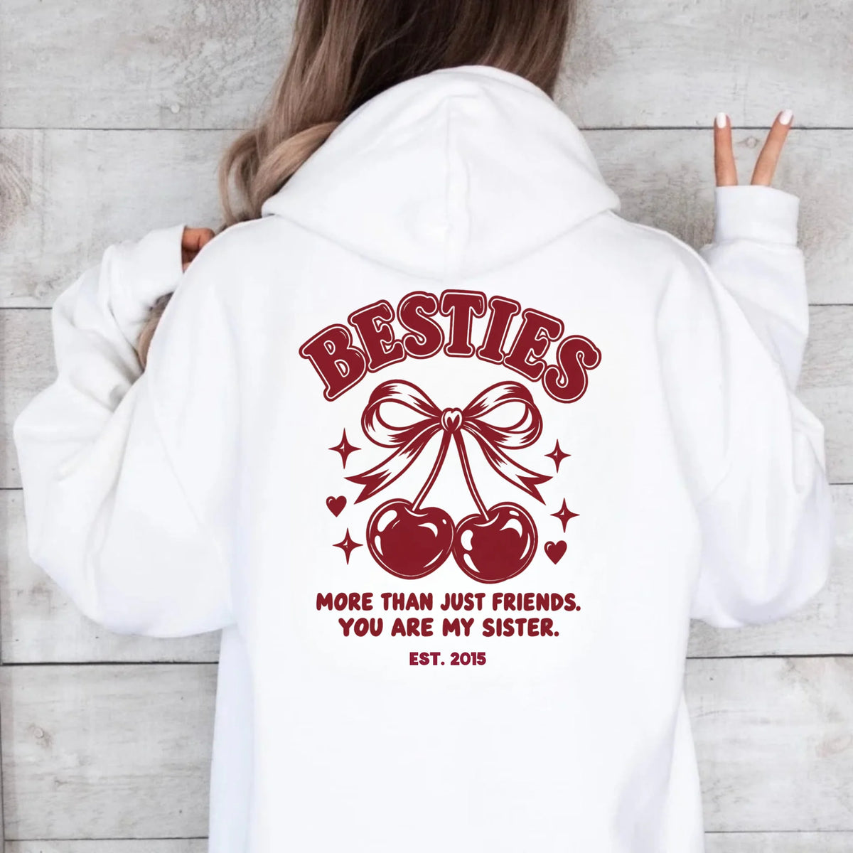 mamagibt Hoodie Bestie more than friends Hoodie Bestie more than friends White personalisiert