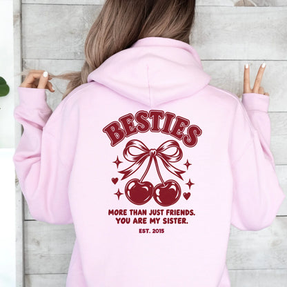 mamagibt Hoodie Bestie more than friends Hoodie Bestie more than friends Light Pink personalisiert