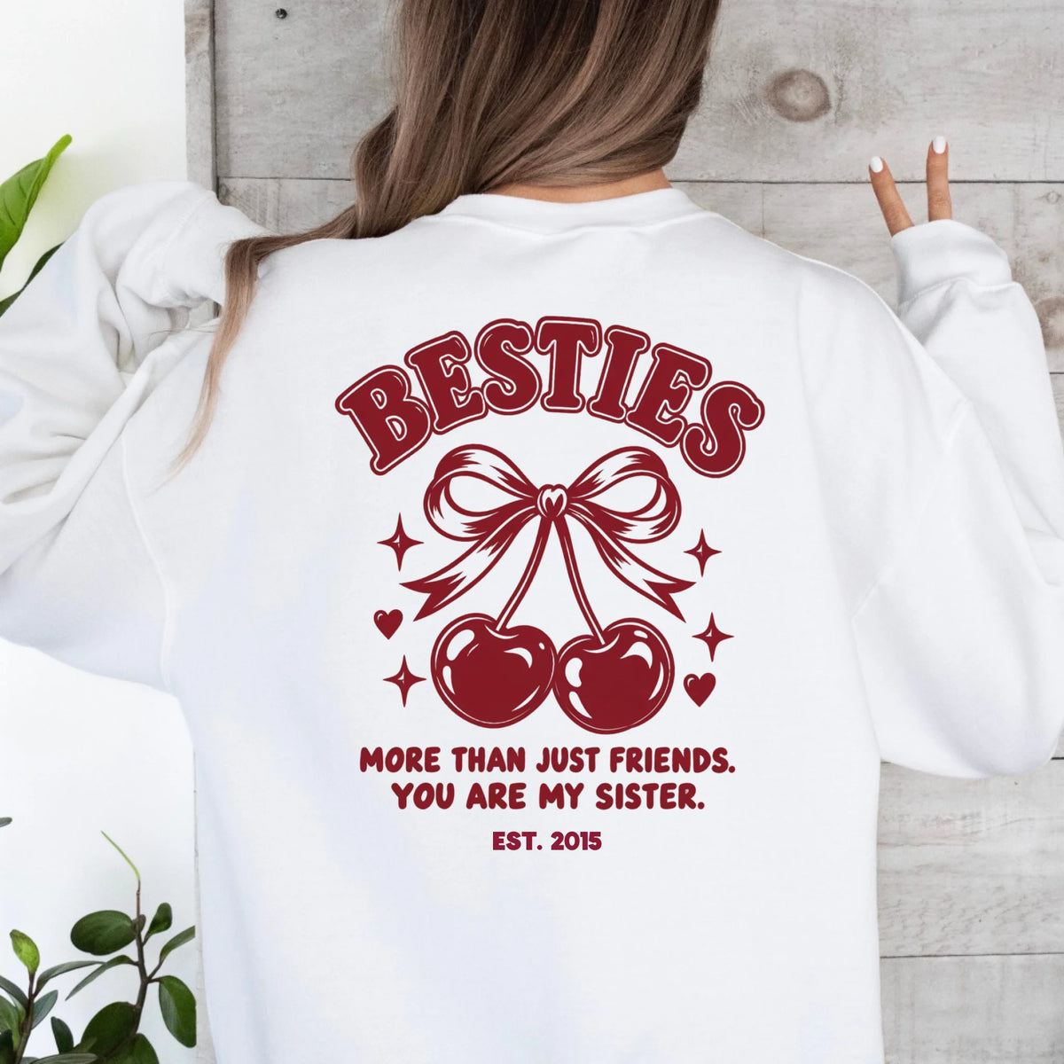 mamagibt Bestie Sweatshirt more than friends Bestie Sweatshirt more than friends White personalisiert