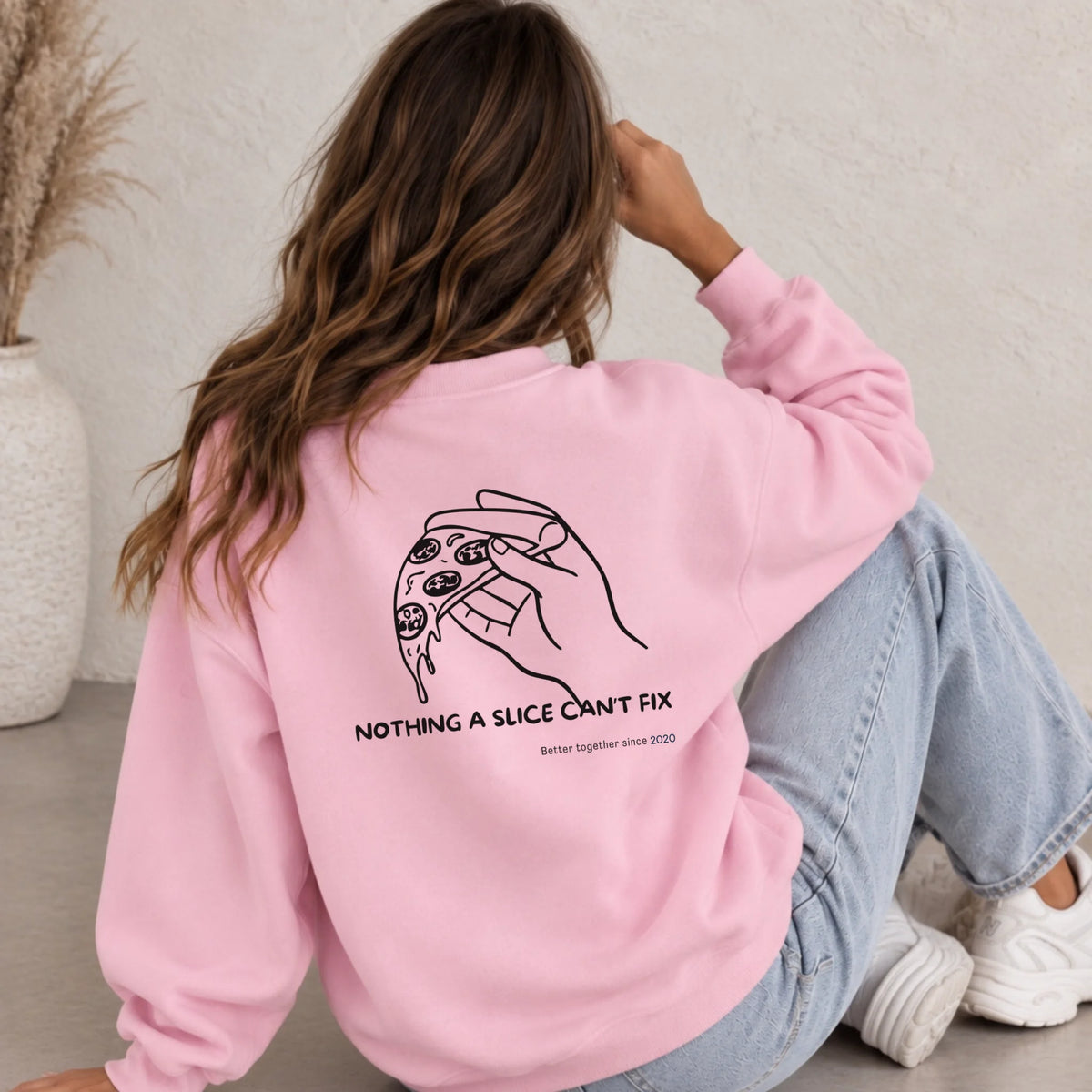 mamagibt Bestie Sweatshirt Pizza Pizza Bestie Sweatshirt Pizza Pizza Light Pink personalisiert