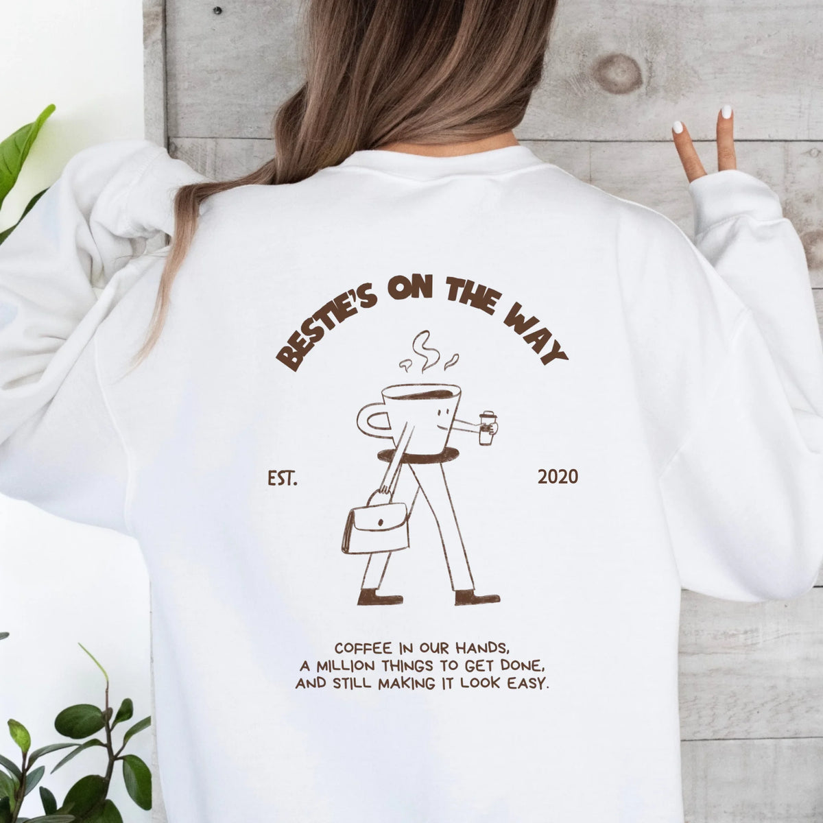 mamagibt Bestie Sweatshirt on the way Sweatshirt Bestie on the way White personalisiert