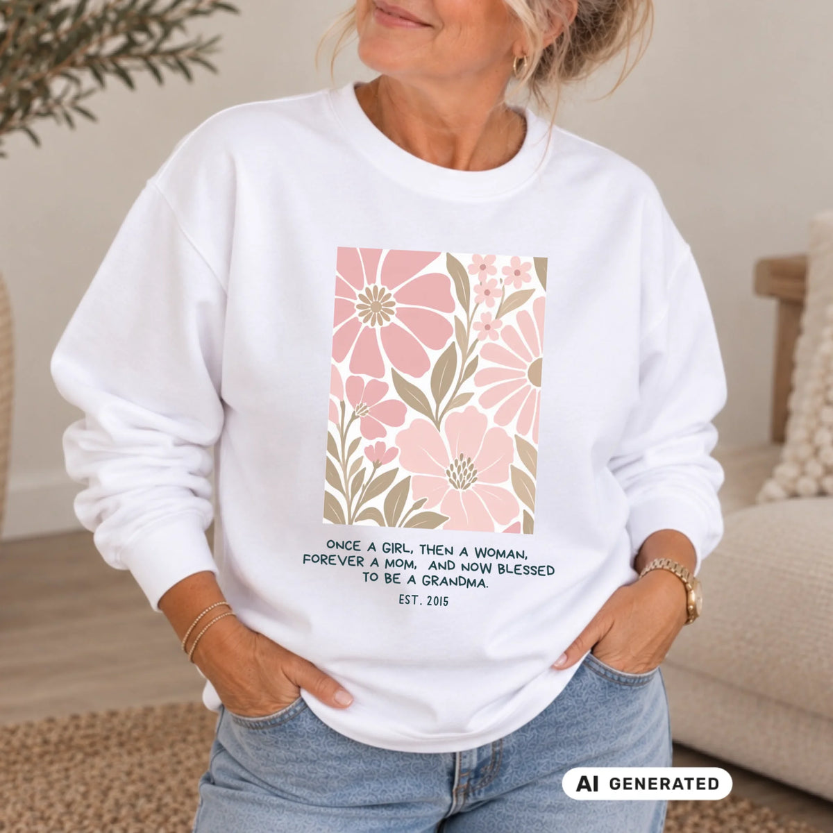 mamagibt Sweatshirt Oma World Trip Oma Sweatshirt Word Trip White personalisiert