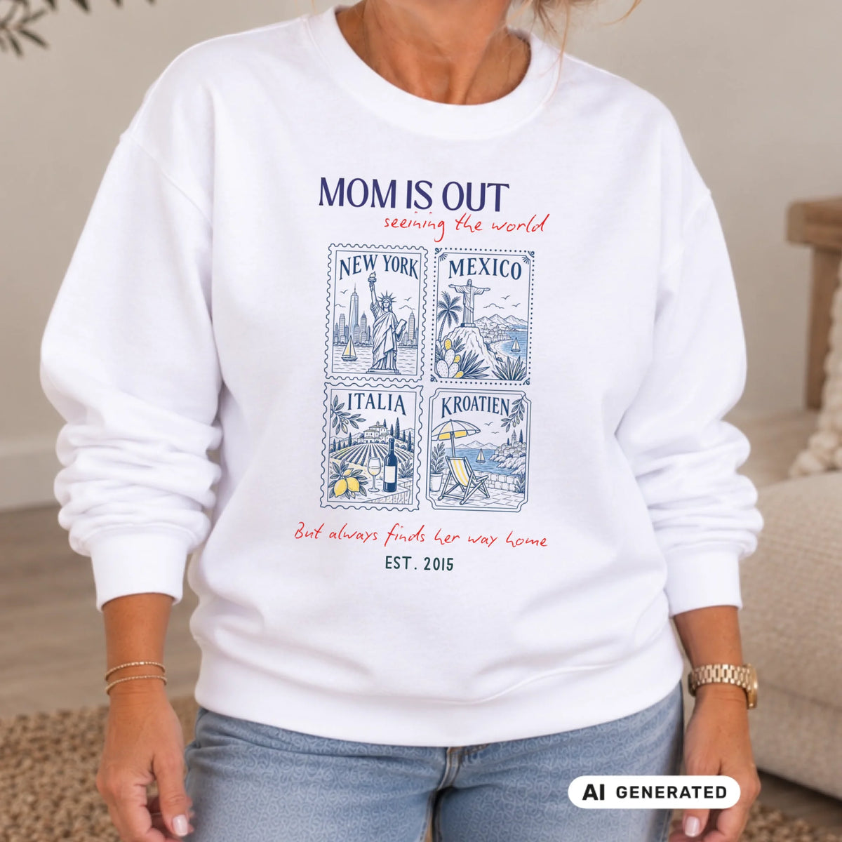 mamagibt Oma Sweatshirt Wildflower Oma Sweatshirt Wildflower White personalisiert
