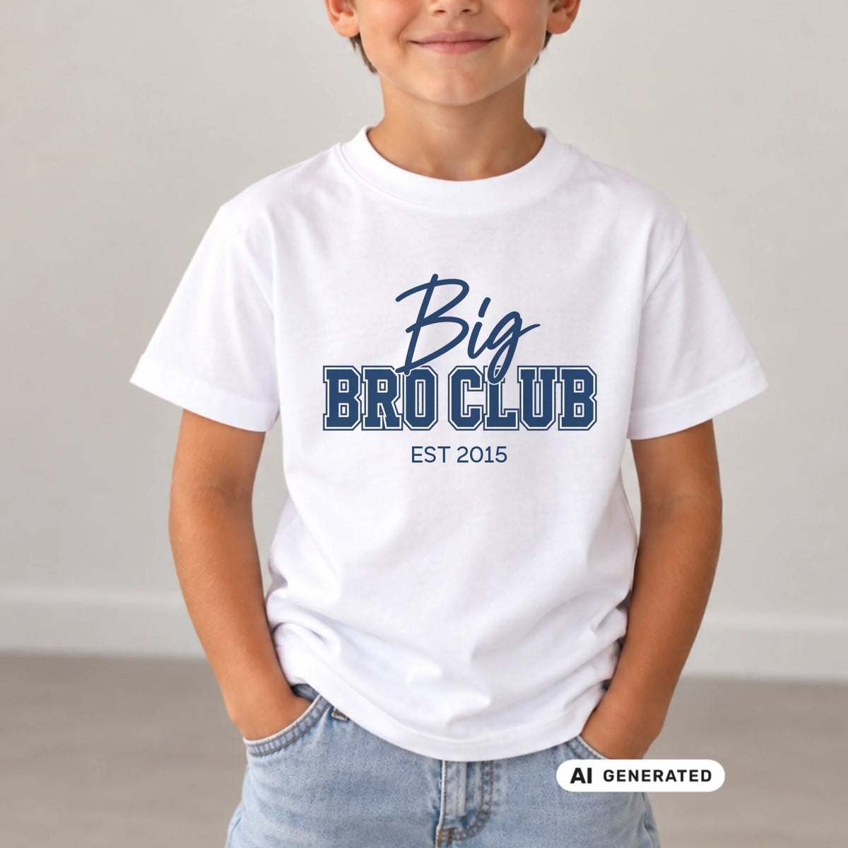 mamagibt Kinder T-Shirt big bro club Kinder T-Shirt big bro club White personalisiert