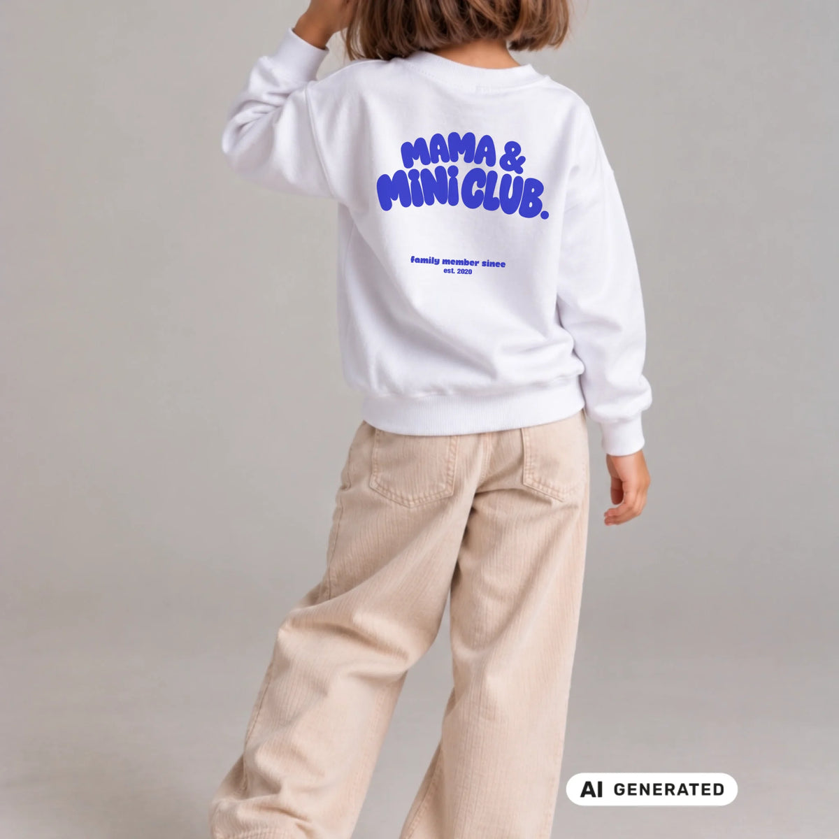 mamagibt Kinder Sweatshirt Mama & Ich family Club Kinder Sweatshirt Mama & Ich family Club Arctic White personalisiert