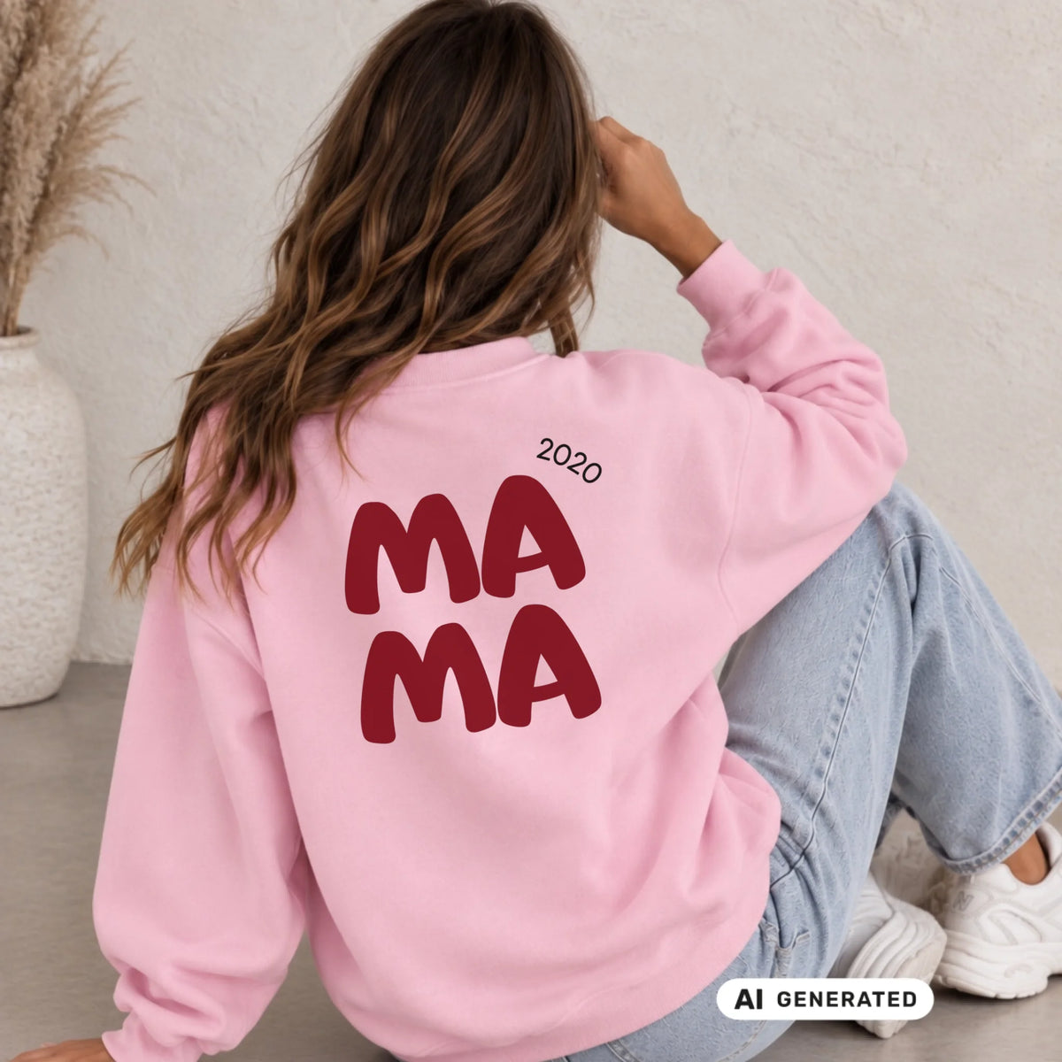mamagibt Sweatshirt Mama & Mini Back Sweatshirt Mama & Mini Back Light Pink personalisiert