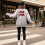 mamagibt Sweatshirt Mama & Mini Back Sweatshirt Mama & Mini Back Ash personalisiert