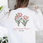 white sweatshirt back model