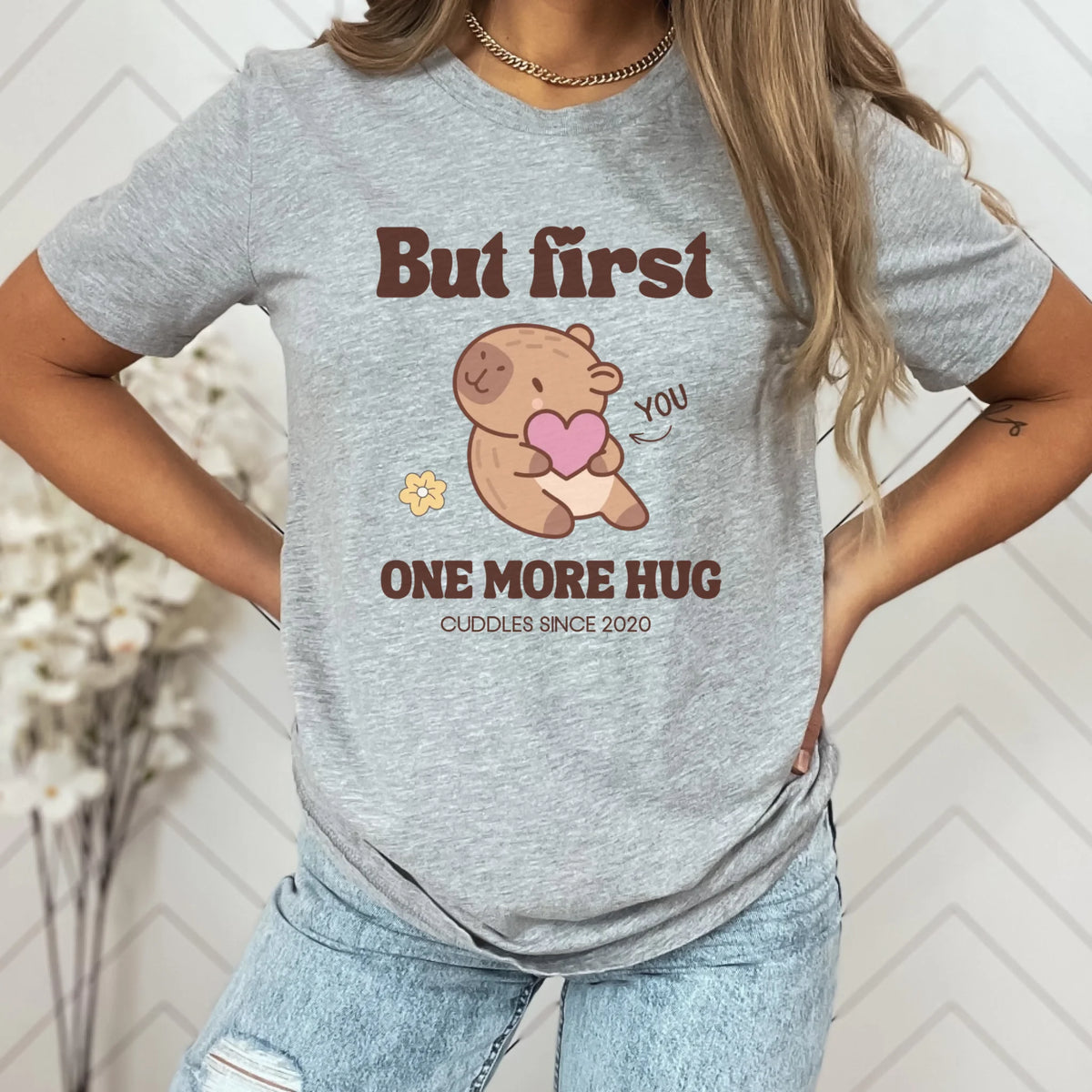 mamagibt Mama & Mini T-Shirt one more hug Mama & Mini T-Shirt one more hug Athletic Heather personalisiert