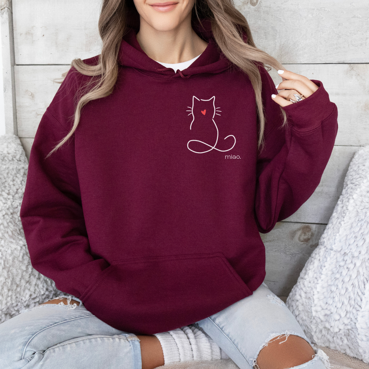 mamagibt Hoodie Haustier Katze miao Maroon