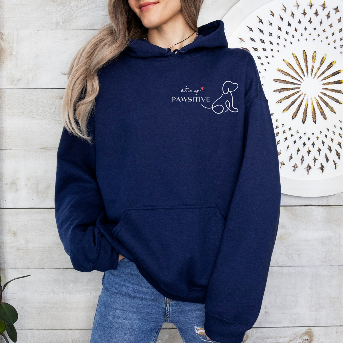 mamagibt Hoodie Haustier stay pawsitive Navy