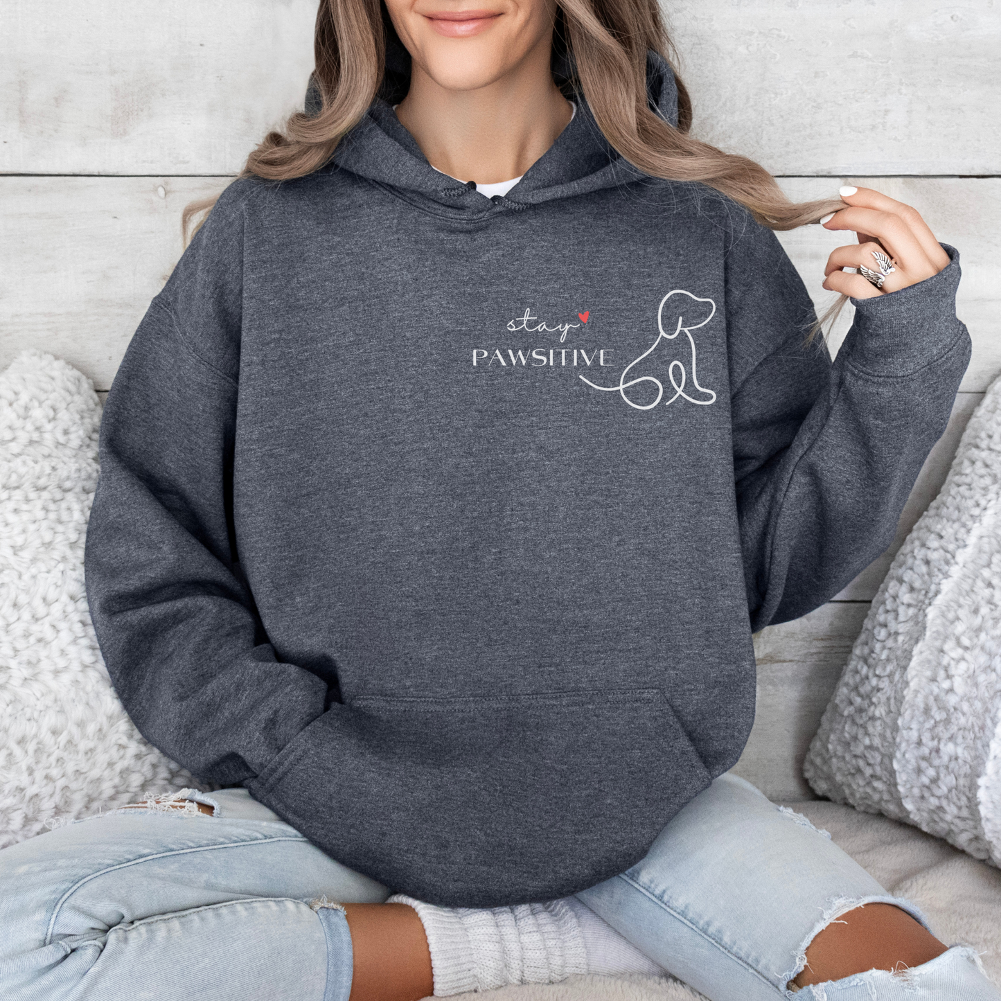 mamagibt Hoodie Haustier stay pawsitive Dark Heather