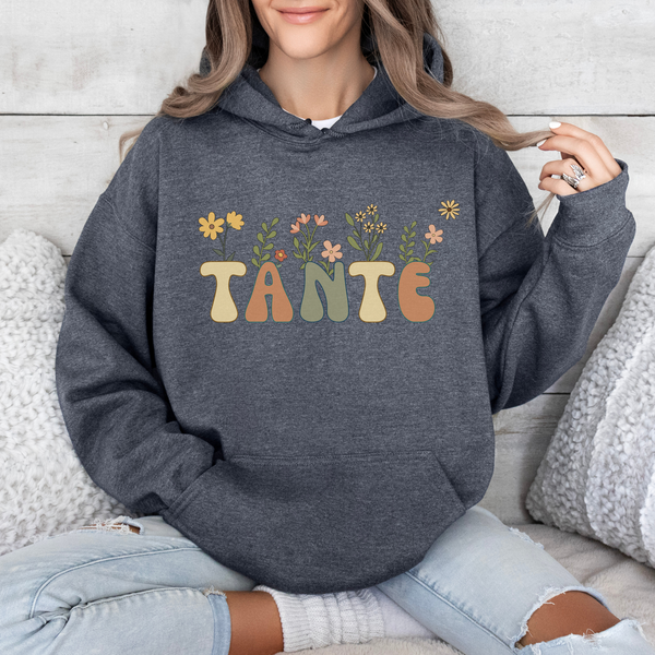 Tante Hoodie mit braunen Blumen