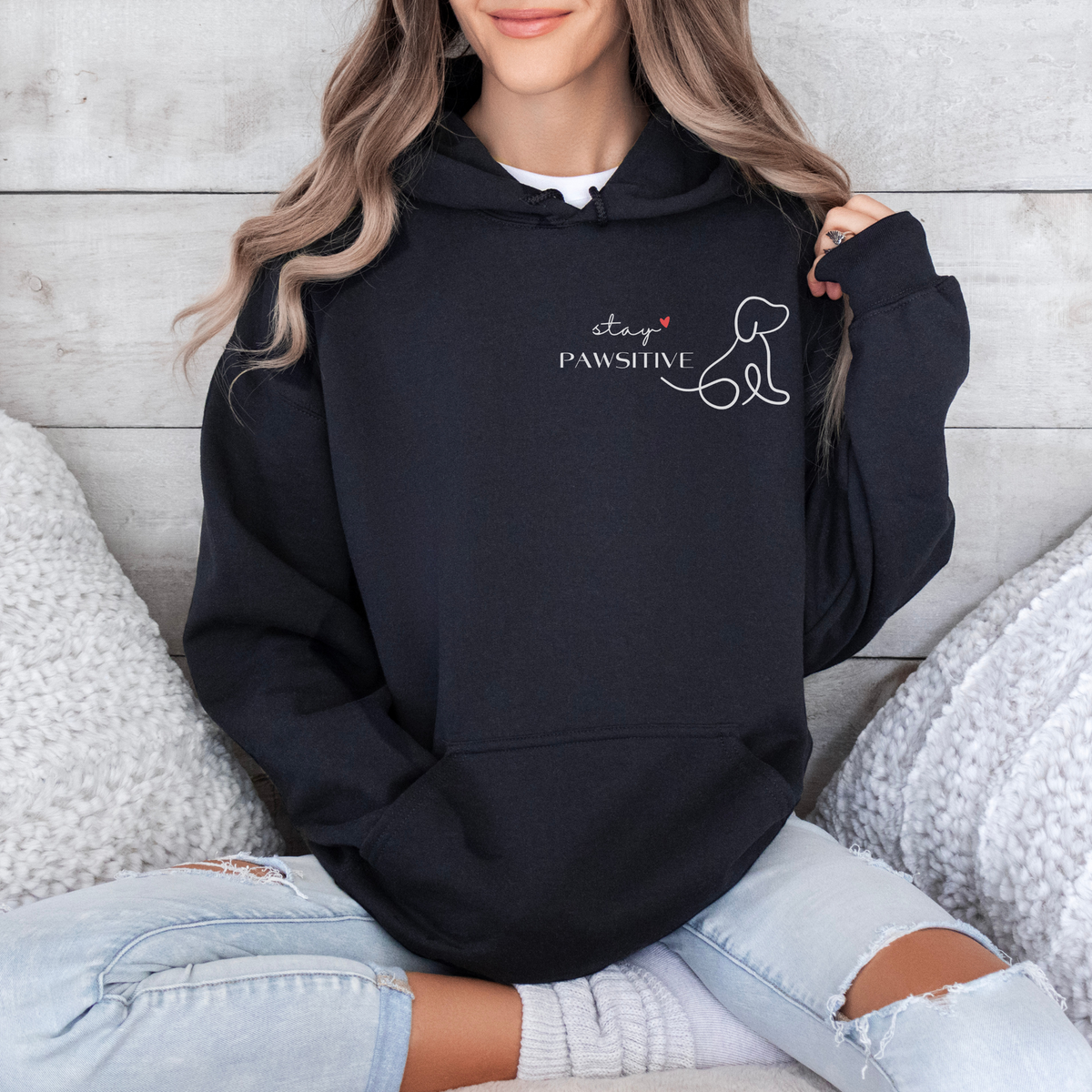 Hoodie Haustier stay pawsitive - mamagibt -  - #tag1# - #tag2#