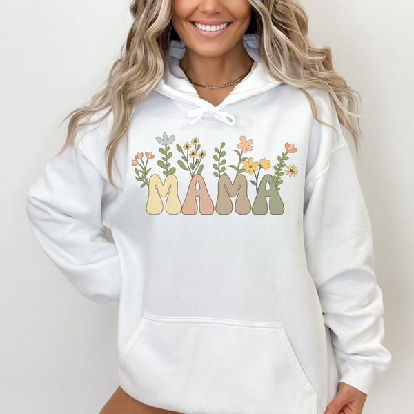 Mama Hoodie mit braunen Blumen