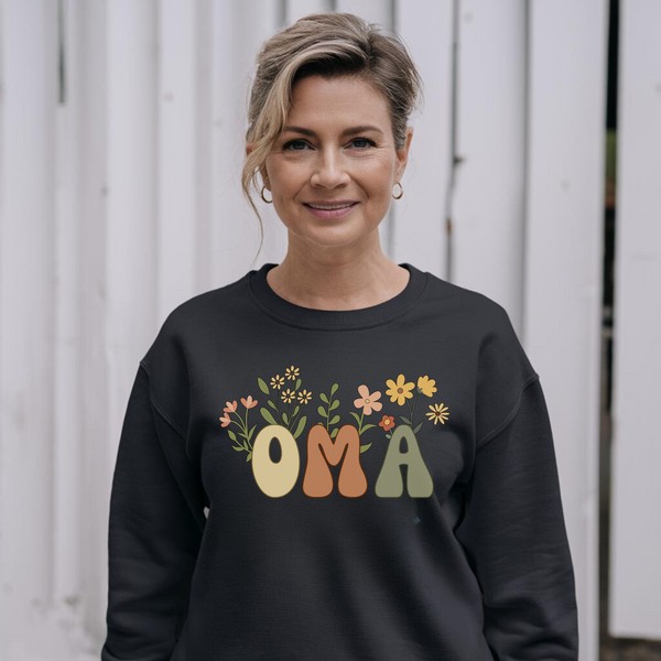 Oma Sweatshirt mit Blumen