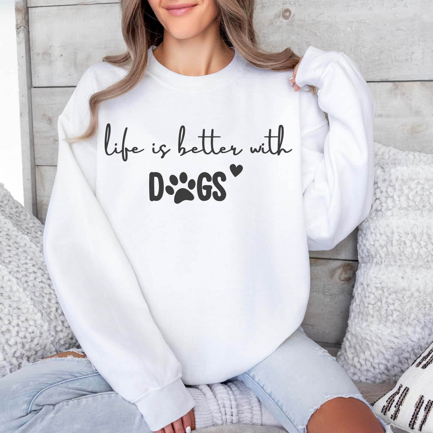 mamagibt Sweatshirt Haustier better with dogs White