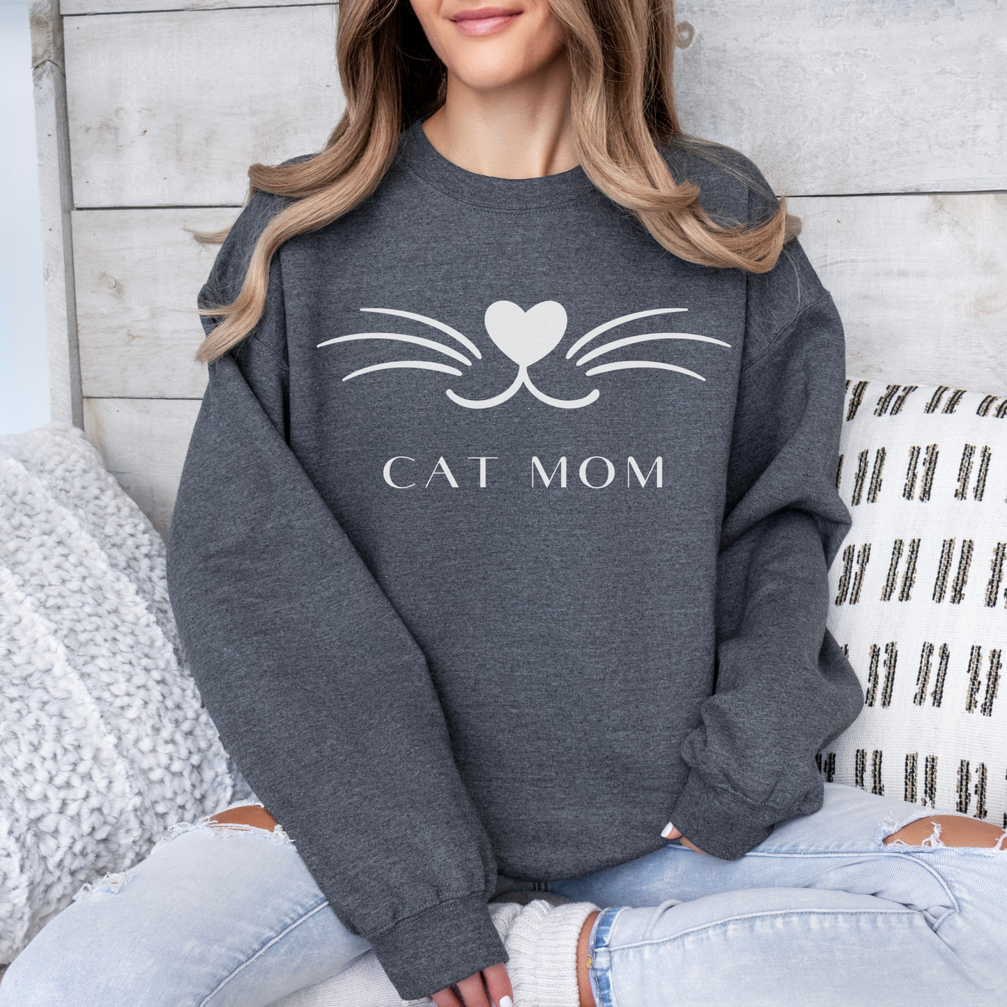 mamagibt Sweatshirt Haustier cat mom Dark Heather