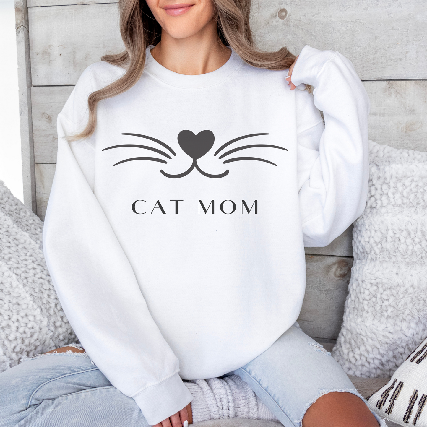 mamagibt Sweatshirt Haustier cat mom White