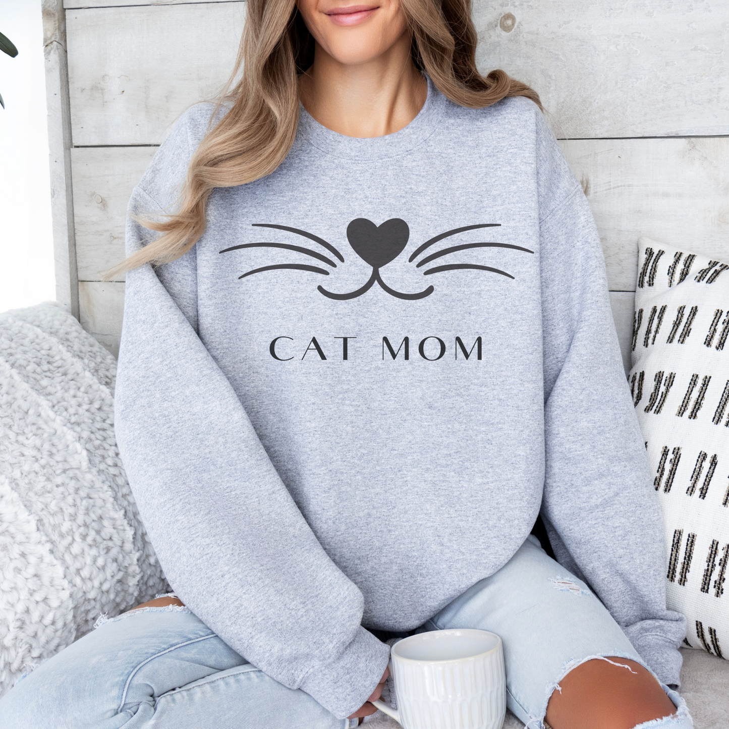 mamagibt Sweatshirt Haustier cat mom Sport Grey