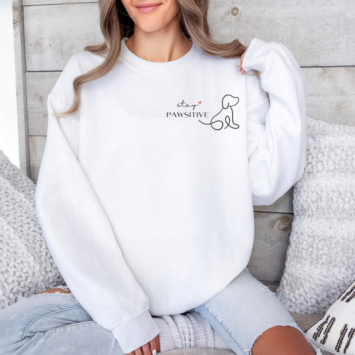 mamagibt Sweatshirt Haustier stay pawsitive White