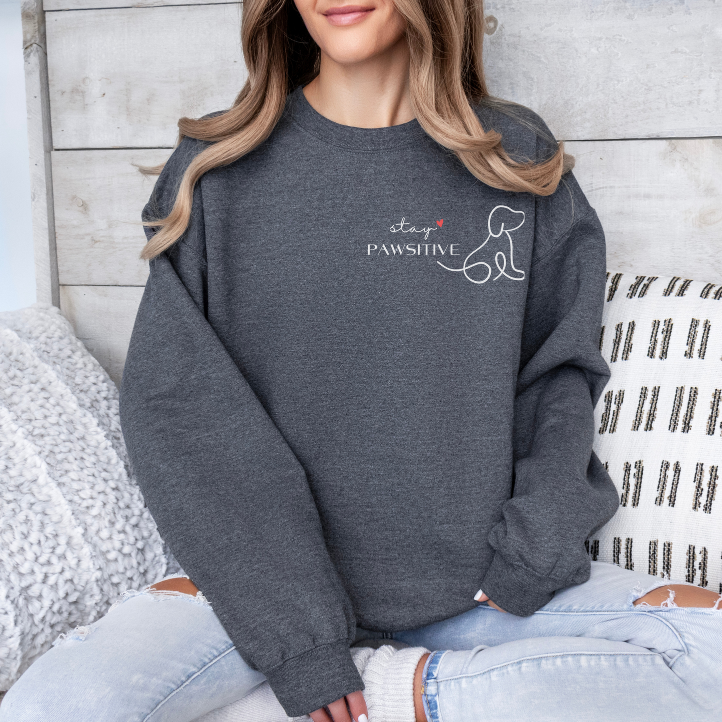 mamagibt Sweatshirt Haustier stay pawsitive Dark Heather