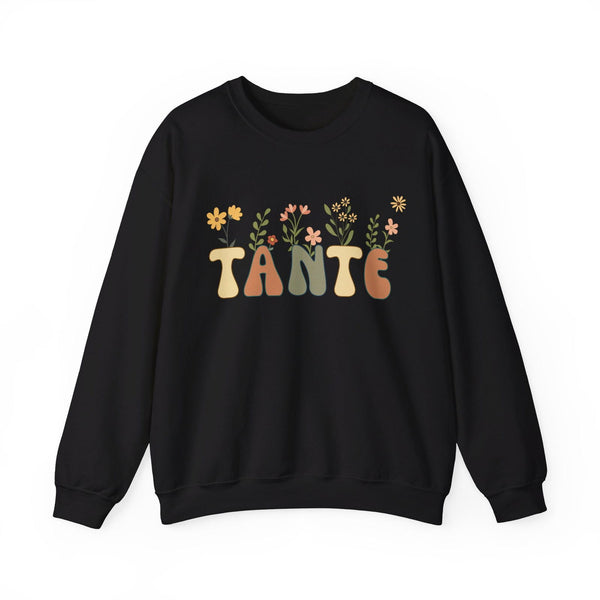 Sweatshirt Tante mit braunen Blumen
